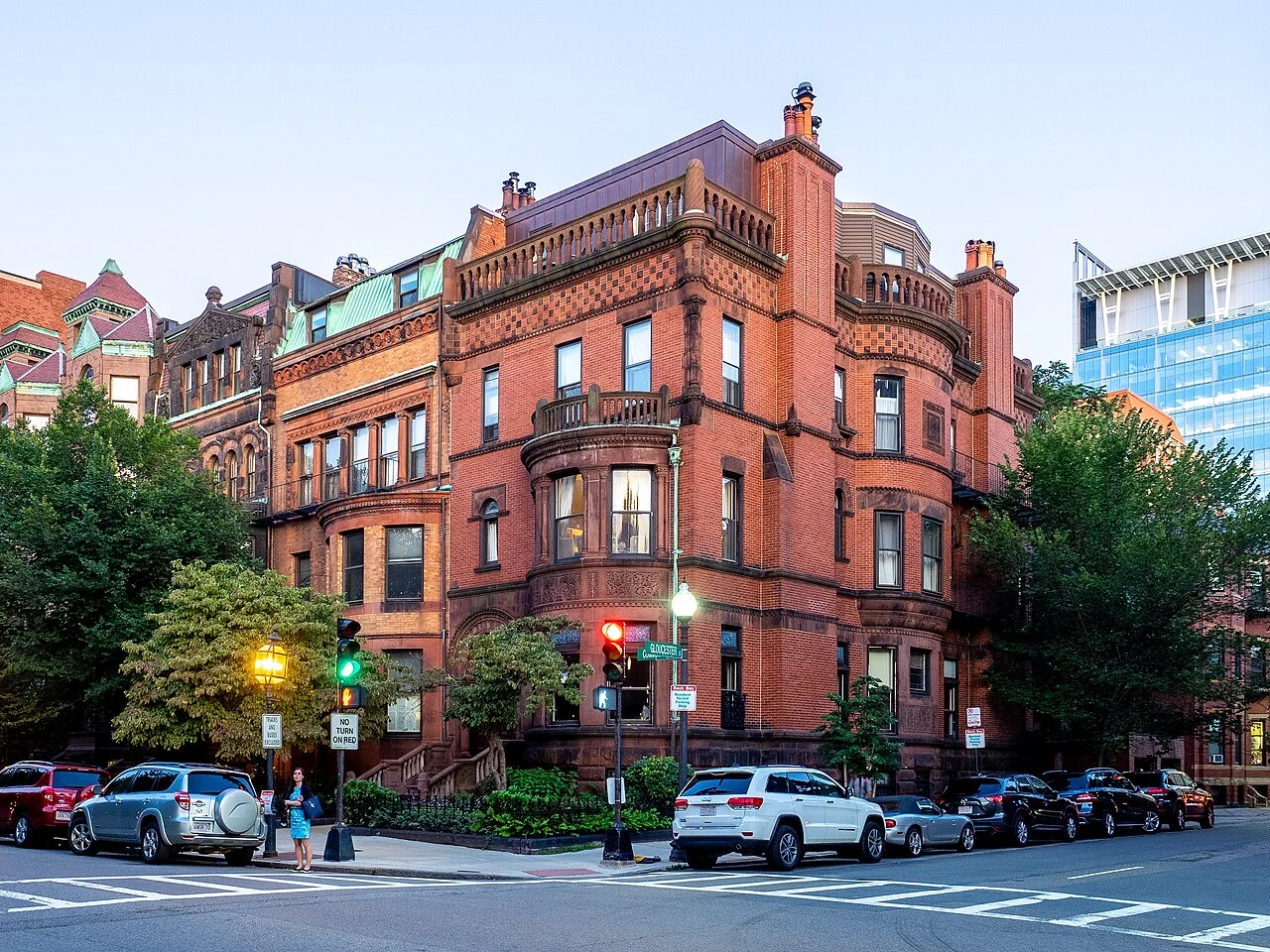 Façades de Commonwealth Avenue, dans le quartier de Back Bay à Boston.