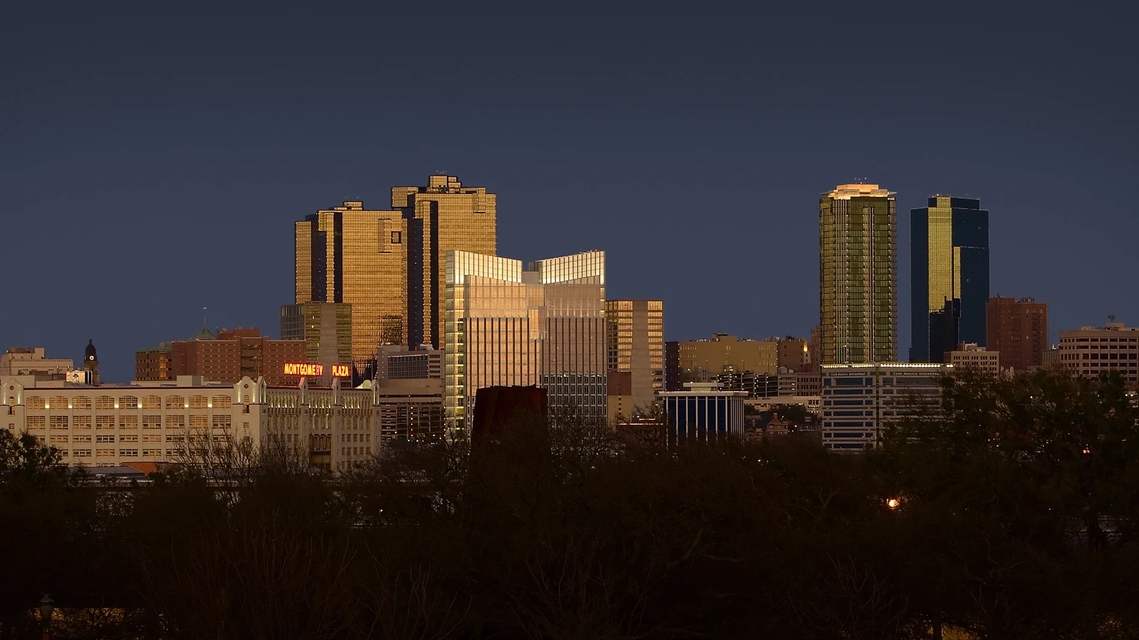 Panorama de Fort Worth au coucher du soleil
