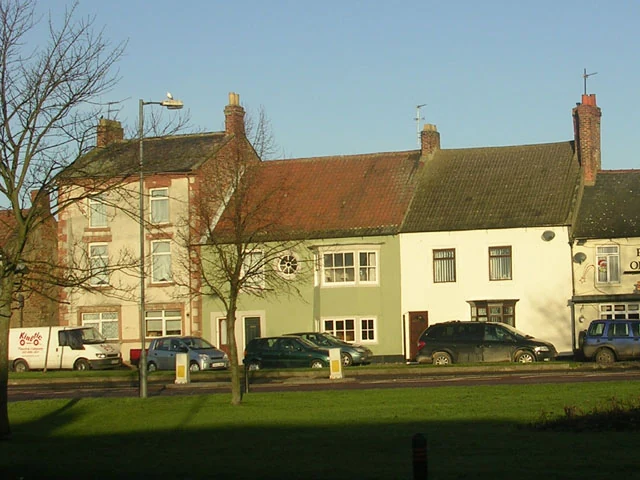 Maisons aux toits de tuiles au centre de West Auckland, face à une route et à une pelouse arborée.